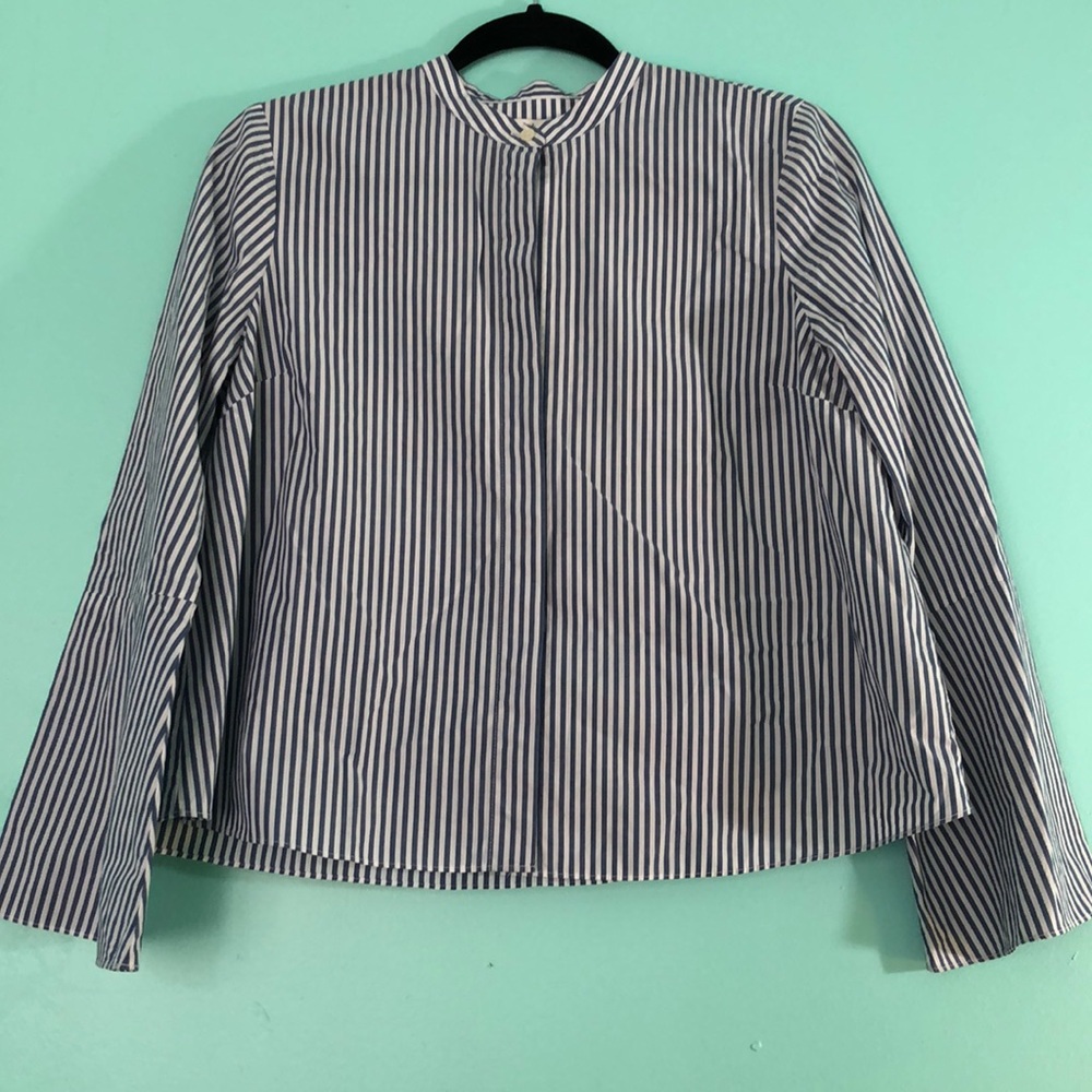 Madewell Bell sleeve Button Down Stripe Shirt Sz S